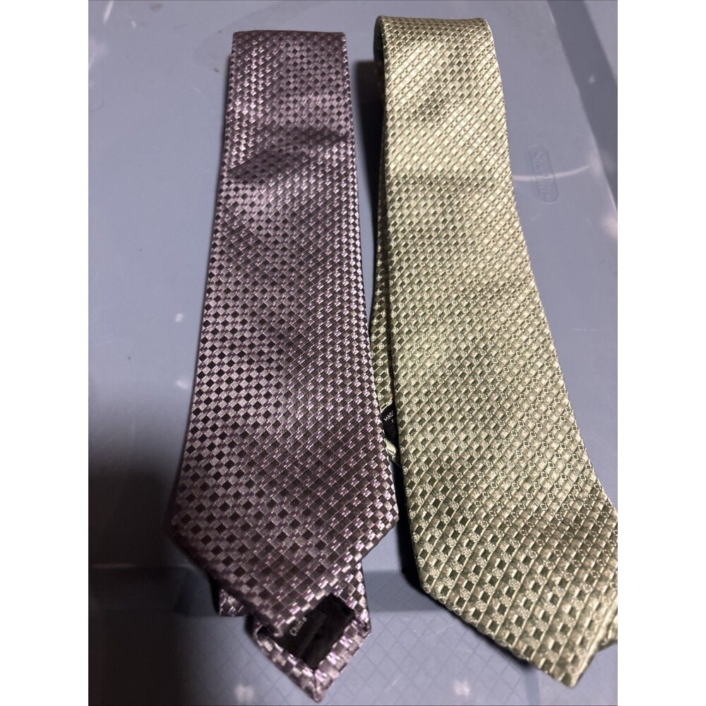 Michael Kors Mens Regular Neck Tie Bundle One Purple One Green Tie